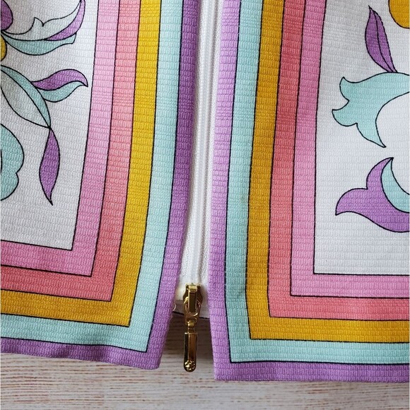 Trina Turk 100% Cotton Arboretum Zip Front Paisley Print Dress - Picture 9 of 12